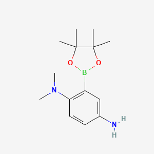 1-N,1-N-Dimethyl-2-(tetramethyl-1,3,2-dioxaborolan-2-yl)benzene-1,4-diamine