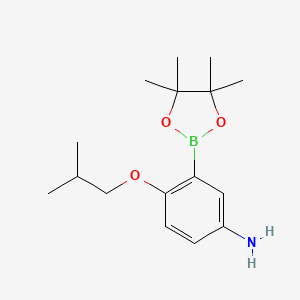 molecular formula C16H26BNO3 B7957429 4-(2-Methylpropoxy)-3-(tetramethyl-1,3,2-dioxaborolan-2-yl)aniline 