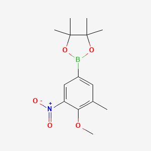 molecular formula C14H20BNO5 B7957457 2-(4-Methoxy-3-methyl-5-nitrophenyl)-4,4,5,5-tetramethyl-1,3,2-dioxaborolane 
