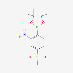 molecular formula C13H20BNO4S B7957500 5-Methanesulfonyl-2-(tetramethyl-1,3,2-dioxaborolan-2-yl)aniline 