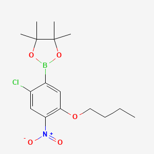 molecular formula C16H23BClNO5 B7957569 2-(5-Butoxy-2-chloro-4-nitrophenyl)-4,4,5,5-tetramethyl-1,3,2-dioxaborolane 