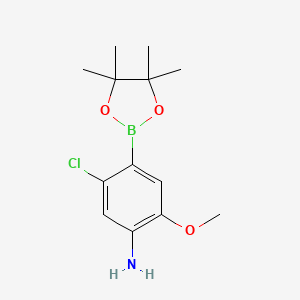 molecular formula C13H19BClNO3 B7957593 5-Chloro-2-methoxy-4-(tetramethyl-1,3,2-dioxaborolan-2-yl)aniline 