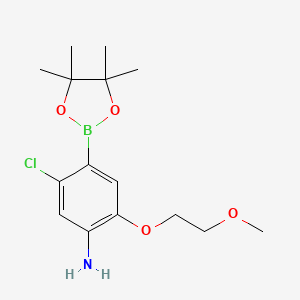 molecular formula C15H23BClNO4 B7957607 5-Chloro-2-(2-methoxyethoxy)-4-(tetramethyl-1,3,2-dioxaborolan-2-yl)aniline 