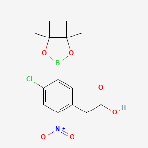 [4-Chloro-2-nitro-5-(tetramethyl-1,3,2-dioxaborolan-2-yl)phenyl]acetic acid