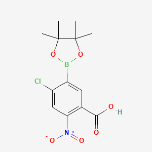 molecular formula C13H15BClNO6 B7957630 4-Chloro-2-nitro-5-(tetramethyl-1,3,2-dioxaborolan-2-yl)benzoic acid 