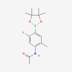 molecular formula C15H21BFNO3 B7957678 N-[5-Fluoro-2-methyl-4-(tetramethyl-1,3,2-dioxaborolan-2-yl)phenyl]acetamide 
