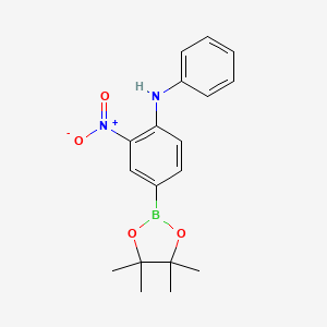 molecular formula C18H21BN2O4 B7957688 2-Nitro-N-phenyl-4-(tetramethyl-1,3,2-dioxaborolan-2-yl)aniline 