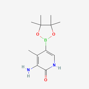molecular formula C12H19BN2O3 B7957693 3-Amino-4-methyl-5-(tetramethyl-1,3,2-dioxaborolan-2-yl)pyridin-2-ol 