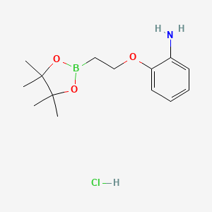molecular formula C14H23BClNO3 B7957696 2-[2-(Tetramethyl-1,3,2-dioxaborolan-2-yl)ethoxy]aniline hydrochloride 