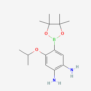 molecular formula C15H25BN2O3 B7957701 4-Isopropoxy-5-(tetramethyl-1,3,2-dioxaborolan-2-yl)benzene-1,2-diamine 