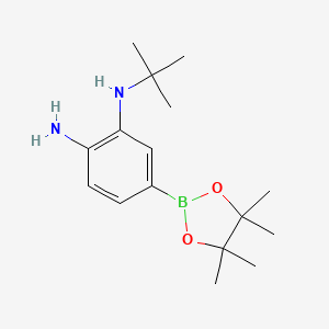 molecular formula C16H27BN2O2 B7957718 1-N-tert-Butyl-5-(tetramethyl-1,3,2-dioxaborolan-2-yl)benzene-1,2-diamine 