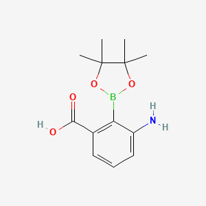molecular formula C13H18BNO4 B7957719 3-Amino-2-(tetramethyl-1,3,2-dioxaborolan-2-yl)benzoic acid 