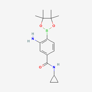 molecular formula C16H23BN2O3 B7957734 3-Amino-N-cyclopropyl-4-(tetramethyl-1,3,2-dioxaborolan-2-yl)benzamide 