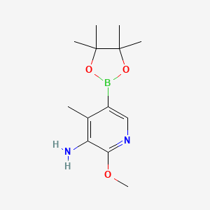 molecular formula C13H21BN2O3 B7957739 2-Methoxy-4-methyl-5-(tetramethyl-1,3,2-dioxaborolan-2-yl)pyridin-3-amine 