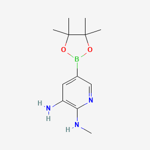 molecular formula C12H20BN3O2 B7957742 2-N-Methyl-5-(tetramethyl-1,3,2-dioxaborolan-2-yl)pyridine-2,3-diamine 