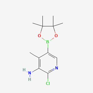 molecular formula C12H18BClN2O2 B7957747 2-Chloro-4-methyl-5-(tetramethyl-1,3,2-dioxaborolan-2-yl)pyridin-3-amine 