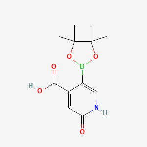 molecular formula C12H16BNO5 B7957783 2-Hydroxy-5-(tetramethyl-1,3,2-dioxaborolan-2-yl)pyridine-4-carboxylic acid 