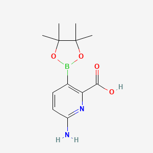 molecular formula C12H17BN2O4 B7957787 6-Amino-3-(tetramethyl-1,3,2-dioxaborolan-2-yl)pyridine-2-carboxylic acid 