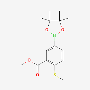 molecular formula C15H21BO4S B7957803 Methyl 2-(methylsulfanyl)-5-(tetramethyl-1,3,2-dioxaborolan-2-yl)benzoate 