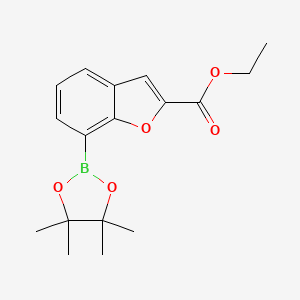 molecular formula C17H21BO5 B7957808 Ethyl 7-(tetramethyl-1,3,2-dioxaborolan-2-yl)-1-benzofuran-2-carboxylate 