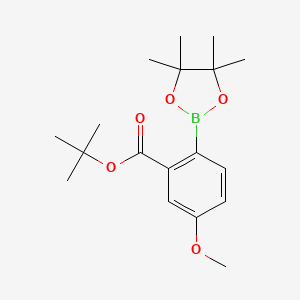 molecular formula C18H27BO5 B7957813 tert-Butyl 5-methoxy-2-(tetramethyl-1,3,2-dioxaborolan-2-yl)benzoate 