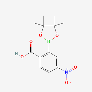 molecular formula C13H16BNO6 B7957815 4-Nitro-2-(tetramethyl-1,3,2-dioxaborolan-2-yl)benzoic acid 