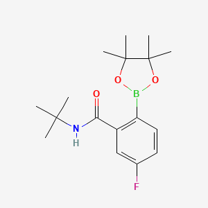 molecular formula C17H25BFNO3 B7957823 N-tert-Butyl-5-fluoro-2-(tetramethyl-1,3,2-dioxaborolan-2-yl)benzamide 