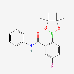 molecular formula C19H21BFNO3 B7957824 5-Fluoro-n-phenyl-2-(tetramethyl-1,3,2-dioxaborolan-2-yl)benzamide 