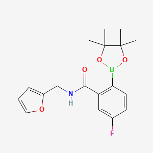 molecular formula C18H21BFNO4 B7957832 5-Fluoro-n-(furan-2-ylmethyl)-2-(tetramethyl-1,3,2-dioxaborolan-2-yl)benzamide 