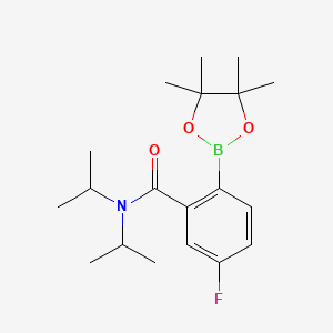 molecular formula C19H29BFNO3 B7957837 5-Fluoro-n,n-bis(propan-2-yl)-2-(tetramethyl-1,3,2-dioxaborolan-2-yl)benzamide 