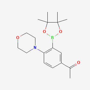 1-[4-(Morpholin-4-yl)-3-(tetramethyl-1,3,2-dioxaborolan-2-yl)phenyl]ethan-1-one