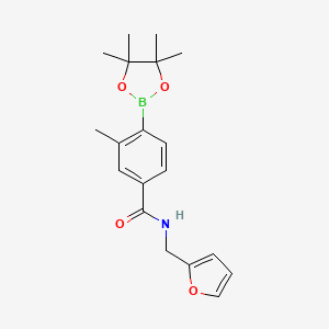 molecular formula C19H24BNO4 B7957864 N-(Furan-2-ylmethyl)-3-methyl-4-(tetramethyl-1,3,2-dioxaborolan-2-yl)benzamide 