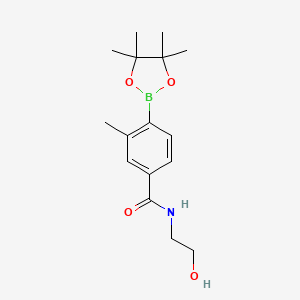 N-(2-Hydroxyethyl)-3-methyl-4-(tetramethyl-1,3,2-dioxaborolan-2-yl)benzamide