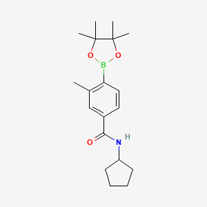 molecular formula C19H28BNO3 B7957875 N-Cyclopentyl-3-methyl-4-(tetramethyl-1,3,2-dioxaborolan-2-yl)benzamide 