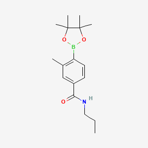 molecular formula C17H26BNO3 B7957883 3-Methyl-n-propyl-4-(tetramethyl-1,3,2-dioxaborolan-2-yl)benzamide 