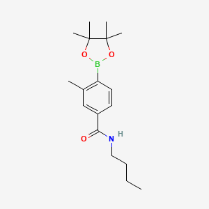 molecular formula C18H28BNO3 B7957899 N-Butyl-3-methyl-4-(tetramethyl-1,3,2-dioxaborolan-2-yl)benzamide 