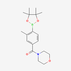 molecular formula C18H26BNO4 B7957905 4-[[3-Methyl-4-(tetramethyl-1,3,2-dioxaborolan-2-yl)phenyl]carbonyl]morpholine 