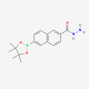 molecular formula C17H21BN2O3 B7957917 6-(Tetramethyl-1,3,2-dioxaborolan-2-yl)naphthalene-2-carbohydrazide 