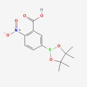 molecular formula C13H16BNO6 B7957929 2-Nitro-5-(tetramethyl-1,3,2-dioxaborolan-2-yl)benzoic acid 