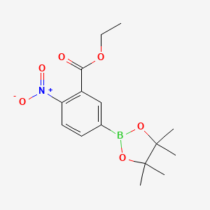 molecular formula C15H20BNO6 B7957937 Ethyl 2-nitro-5-(tetramethyl-1,3,2-dioxaborolan-2-yl)benzoate 
