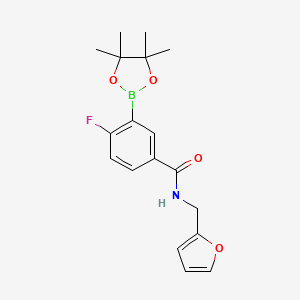 molecular formula C18H21BFNO4 B7957942 4-Fluoro-n-(furan-2-ylmethyl)-3-(tetramethyl-1,3,2-dioxaborolan-2-yl)benzamide 