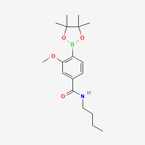 molecular formula C18H28BNO4 B7957944 N-Butyl-3-methoxy-4-(tetramethyl-1,3,2-dioxaborolan-2-yl)benzamide 