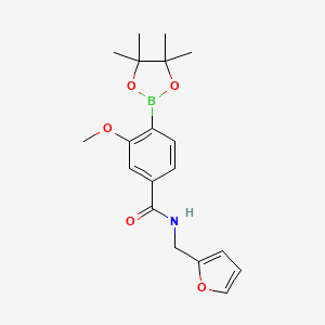 molecular formula C19H24BNO5 B7957955 N-(Furan-2-ylmethyl)-3-methoxy-4-(tetramethyl-1,3,2-dioxaborolan-2-yl)benzamide 