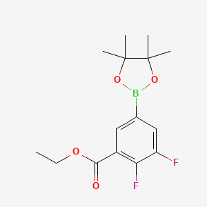molecular formula C15H19BF2O4 B7957991 Ethyl 2,3-difluoro-5-(tetramethyl-1,3,2-dioxaborolan-2-yl)benzoate 
