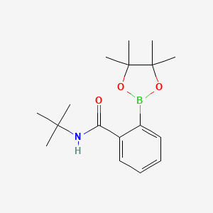 molecular formula C17H26BNO3 B7957993 N-tert-Butyl-2-(tetramethyl-1,3,2-dioxaborolan-2-yl)benzamide 