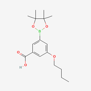 molecular formula C17H25BO5 B7958024 3-Butoxy-5-(tetramethyl-1,3,2-dioxaborolan-2-yl)benzoic acid 