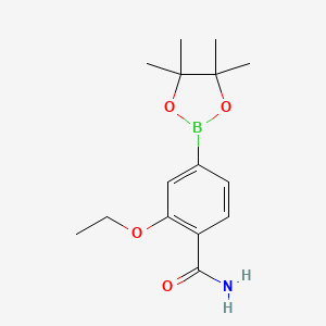 molecular formula C15H22BNO4 B7958029 2-Ethoxy-4-(tetramethyl-1,3,2-dioxaborolan-2-yl)benzamide 