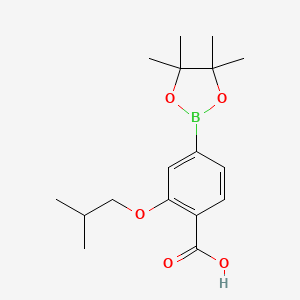 molecular formula C17H25BO5 B7958046 2-(2-Methylpropoxy)-4-(tetramethyl-1,3,2-dioxaborolan-2-yl)benzoic acid 