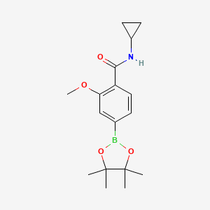 molecular formula C17H24BNO4 B7958056 N-Cyclopropyl-2-methoxy-4-(tetramethyl-1,3,2-dioxaborolan-2-yl)benzamide 