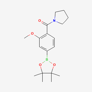 molecular formula C18H26BNO4 B7958108 1-[[2-Methoxy-4-(tetramethyl-1,3,2-dioxaborolan-2-yl)phenyl]carbonyl]pyrrolidine 